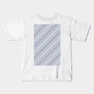 Wednesday Retro 1986 Silver Purple and White Pinstripes Kids T-Shirt